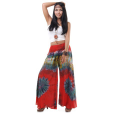 Hippie Skirt pants, Wide leg pants Bohemian style in Red FK328